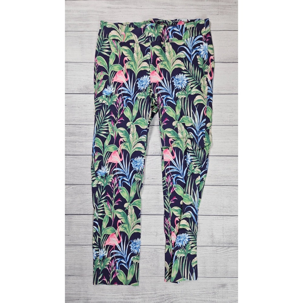 J. McLaughlin Leggings Women's 14 Tropical Flamingo Print‎ Pull On Resortwear